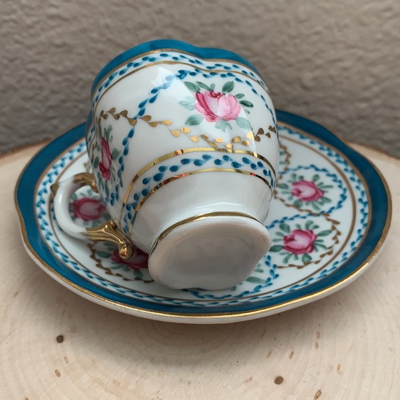 China Rose Gold Tone Mini Plate & Teacup Set - Picture 8 of 10